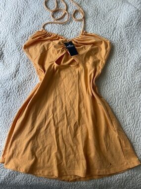 Hollister Orange Halter Cutout Mini Sundress